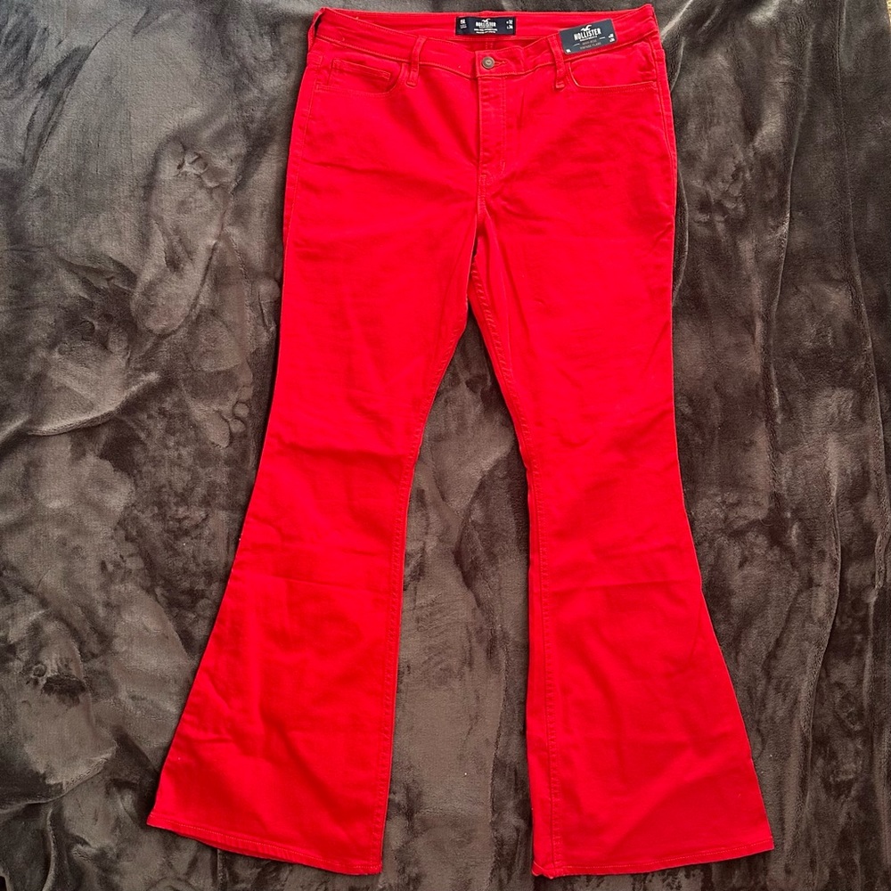 Size 15 Long Hollister Red High Rise Vintage Flare Pants